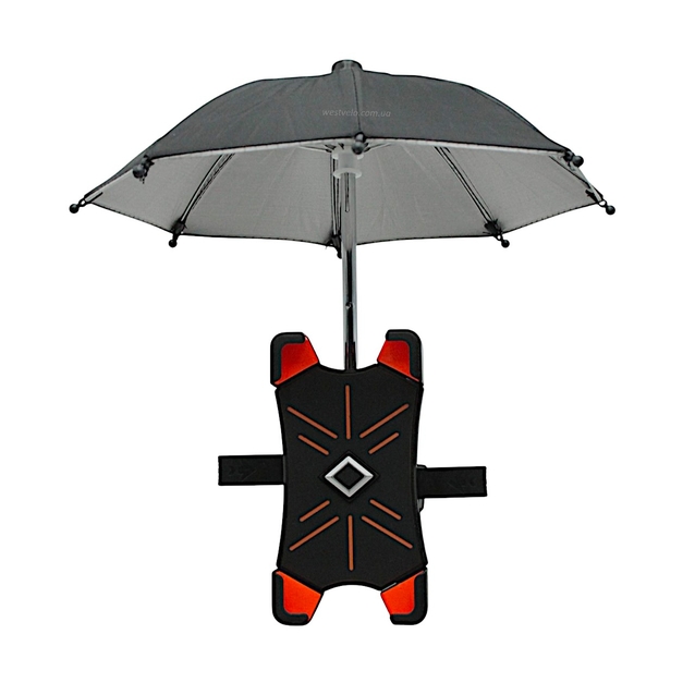 Тримач для телефону пластик, (водонепроникна парасолька 174‑89mm) чорний фото westvelo.com