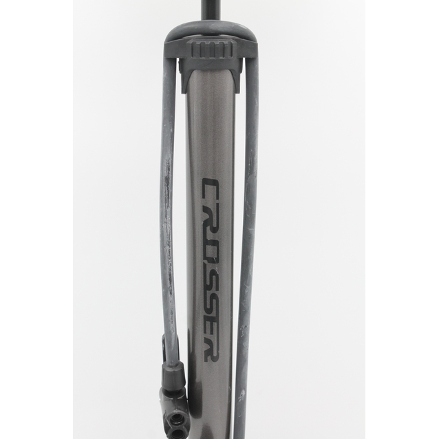 Насос авто з манометром CROSSER 3261 сталевий сірий, 2-ний наконечник (AV/FV) фото westvelo.com