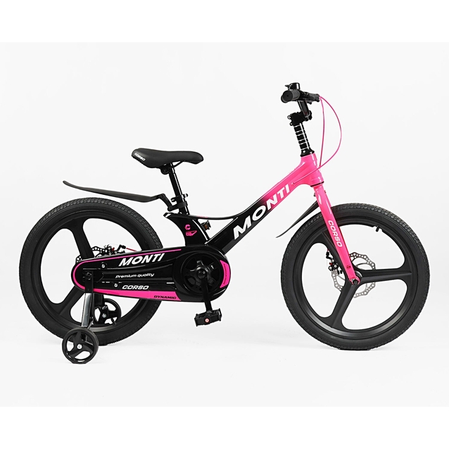 Дитячий велосипед 20 MG Corso «MONTI» MT-20002, магнієва рама, чорно-рожевий фото westvelo.com
