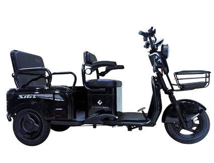 Трицикл Corso «SIG L» SL-025113, двигун 1200W, акумулятор 72V 24Ah літій-марганцево-залізо-фосфатний, чорний, колеса 10"
