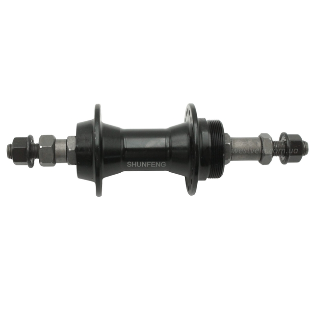 Втулка мтв задня, алюмінієва, пром підшипниках, чорна, SHUNFENG фото westvelo.com