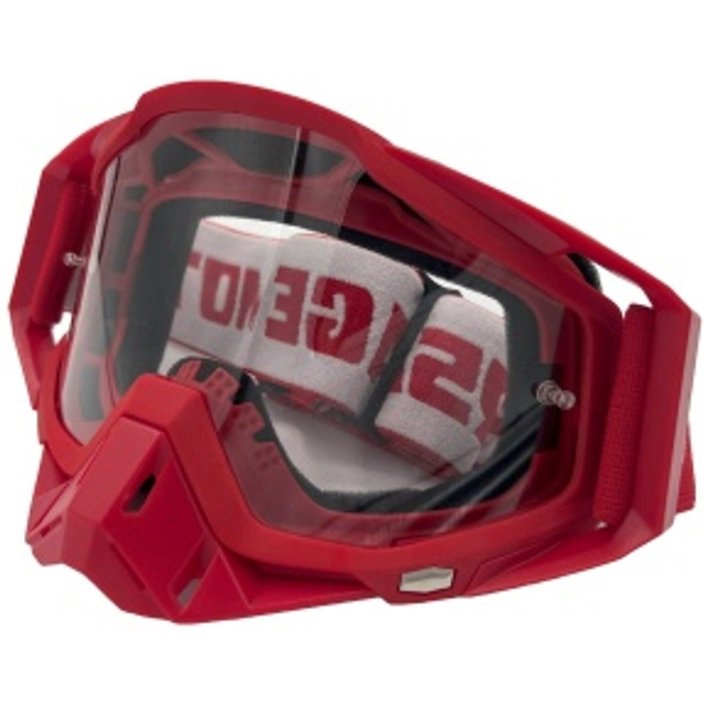 Мото окуляри Кросс-ендуро "MO-10" червоні з прозорими лінзами фото westvelo.com