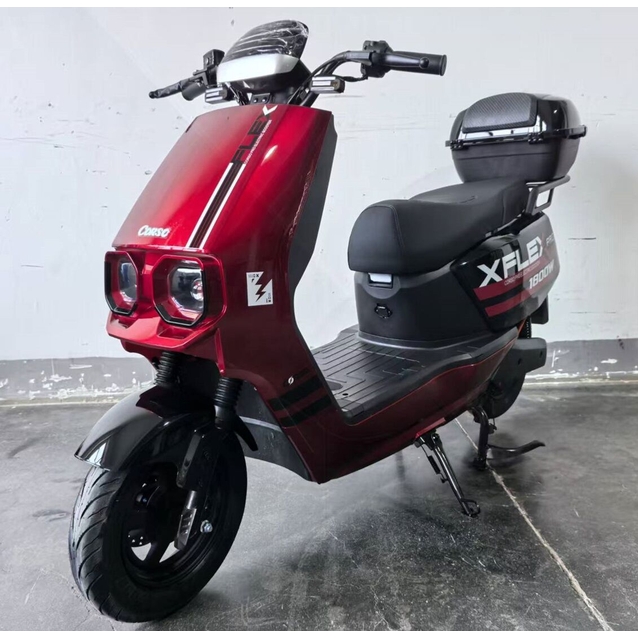 Електроскутер Corso «FLEX» FL-977328 двигун 1500W, акумулятор графеновий 72V/35Ah, червоний, колеса 10" + 1 ящик. акум фото westvelo.com