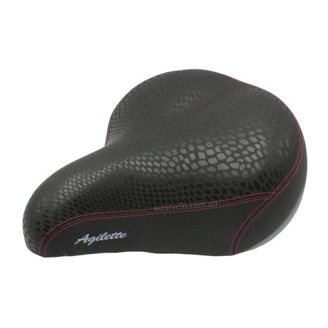 Сідло на пружинах AGILETTE E-82BF широке, чорне, змія фото westvelo.com