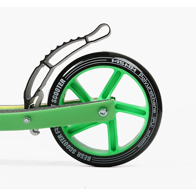 Самокат дитячий 2-х колісний, PU Best Scooter «RIO» R-15800 салатовий, Ø145mm, передній амортизатор, AL гальмо фото westvelo.com