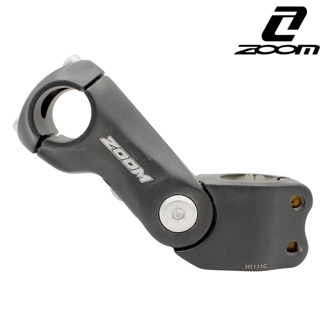 Винос руля на безрізьбову вилку регульован. Ø28.6-Ø25.4мм, L-100мм, ZOOM 1111C, чорний фото westvelo.com