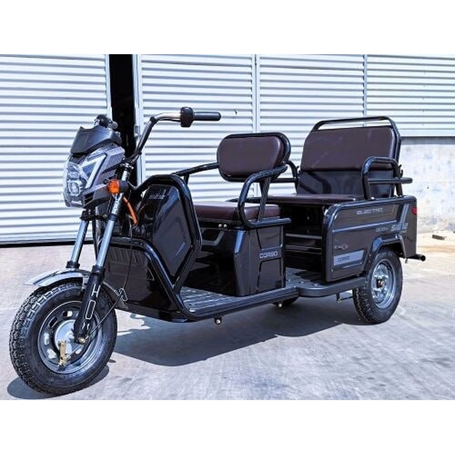 Трицикл Corso «SIG 12» S-730698, двигун 1500W, акумулятор 72V 30Ah літій-залізно-фосфатний, темно сірий, колеса 12" фото westvelo.com