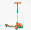 Самокат дитячий 3-х колісний, Skyper LH-12705 помаранчево-зелений, колеса PU Ø112mm зі світлом, музика та підсвічування платформи, кермо з`ємне фото westvelo.com