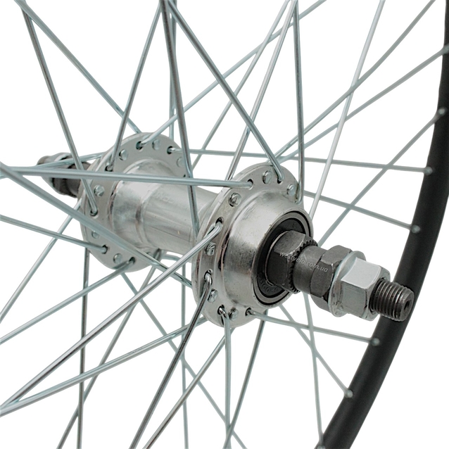 Колесо 26 зад, обід 2-ний чорний, втулка AL на промах біла (Gravity) фото westvelo.com