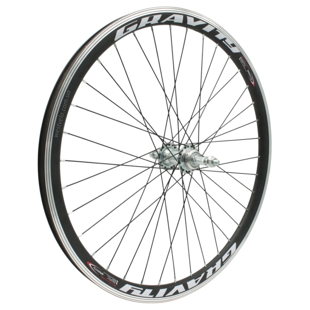 Колесо 24 зад, обід 2-ний чорний, втулка М на віночках, чорна спиця фото westvelo.com