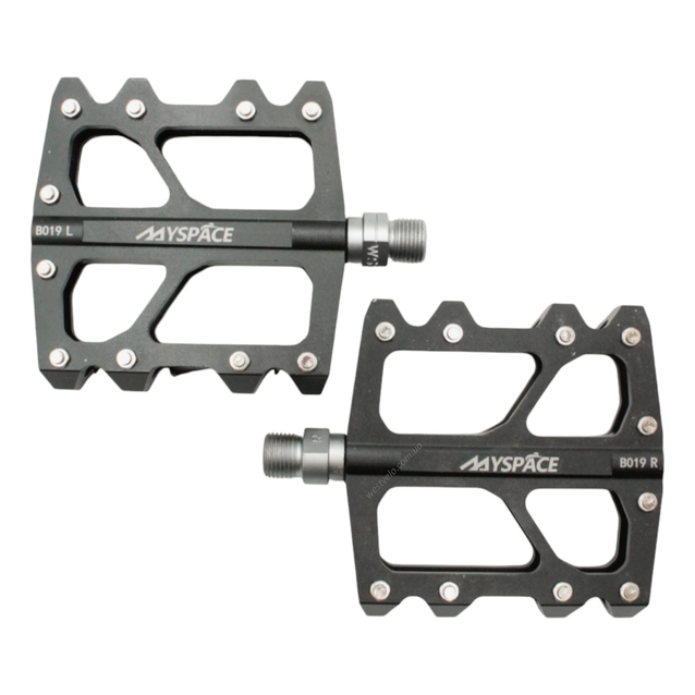 Педалі алюміній проми MYSPACE В019, чорні з змінними шипами фото westvelo.com