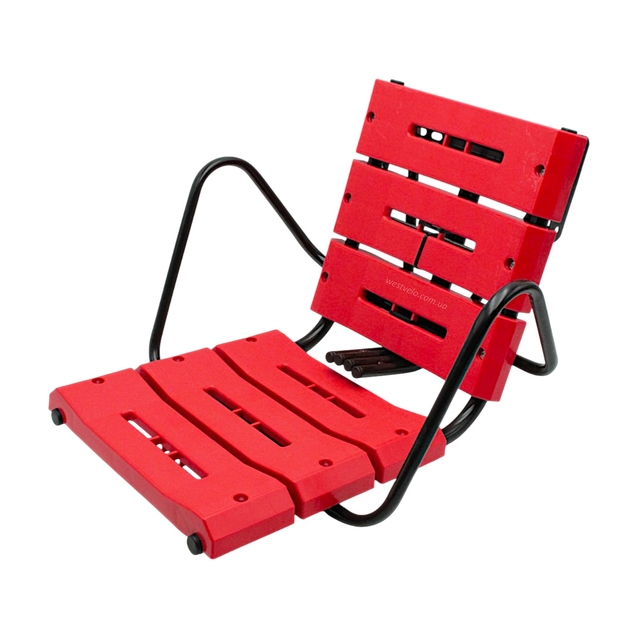 Крісло дитяче метал. на зад. багажник, "Лавочка" посилене, червоне фото westvelo.com