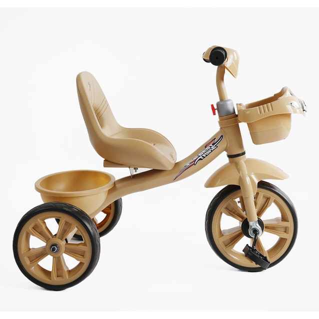 Дитячий велосипед 3-х колісний EVA (піна) Best Trike колеса 10-8, «Машинка» BS-60530 бежевий, сталева рама, УКР.ОЗВУЧУВАННЯ, кошик фото westvelo.com