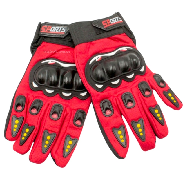 Рукавиці (мото-тактичні) SPORTS, червоні фото westvelo.com