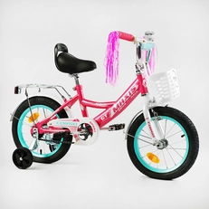 Дитячий велосипед 14 Corso «MAXIS» CL-14709 рожево-бірюзово-білий
