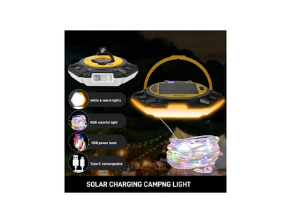 Кемпінговий ліхтар (TYPE-C) акумуляторий (2 шт 18650 2400mAh) Д86-1 з LED стрічкою, водонепроникний з функцією PowerBank