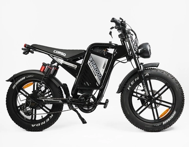 Електрофетбайк 20 ST Corso «KOMODO» KM-84309 сталь, двигун 1200W, акумулятор 60V21Ah літієвий, (к-т SHIMANO) чорний