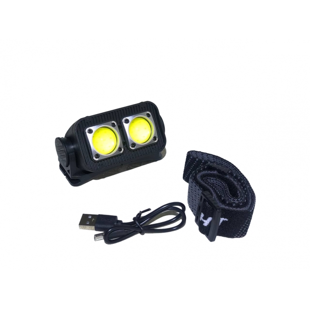 Ліхтар налобний (TYPE-C), K-372 COB LED, з червоним світлом, 2 лінзи фото westvelo.com