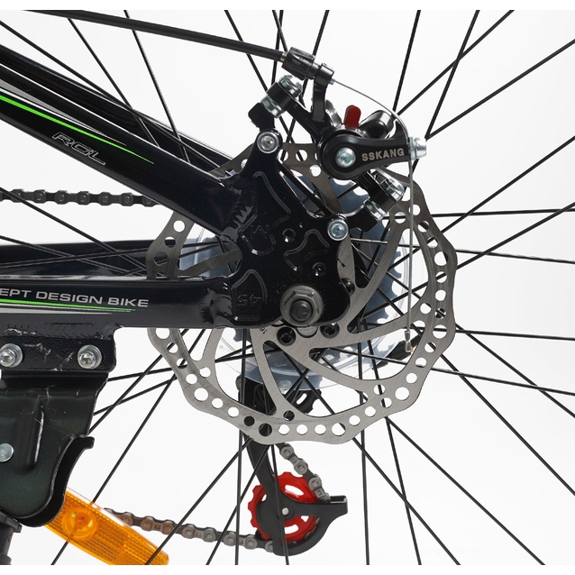 Велосипед 24 AL Corso «FENIX» FX-24882 алюміній 11", (к-т Saiguan) чорно-салатовий фото westvelo.com