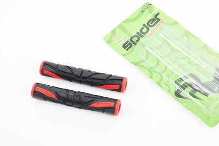 Мото гріпси (для гальмівних важелів) SPIDER, гумові, чорно-червоний (L-100mm. внутрішній Ø11mm)