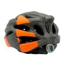 Вело шолом "Carbon" з мигалкою сіро-помаранчевий