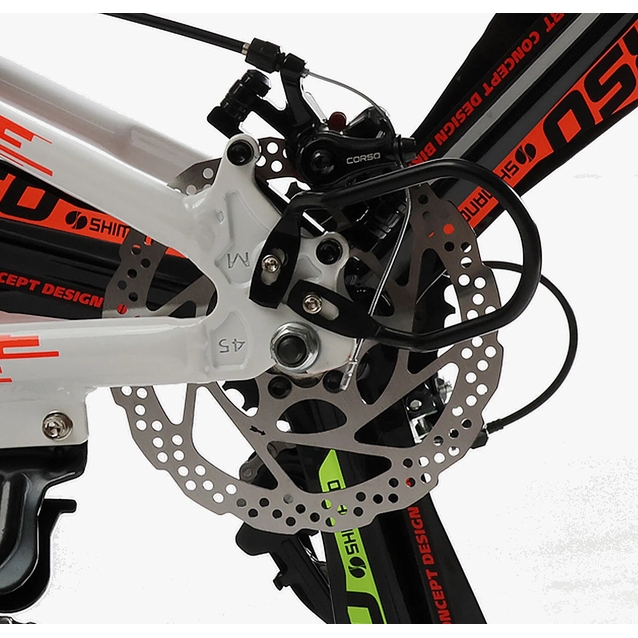 Велосипед 24 AL Corso «EVOLUTION» EV-24416 алюміній 11", (к-т SHIMANO) біло-помаранчевий фото westvelo.com