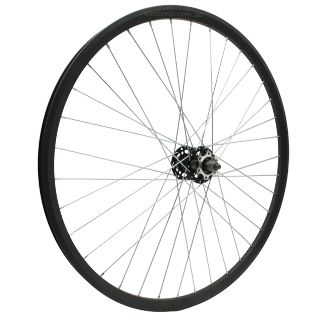 Колесо 26 перед, обід 2-ний чорний дисковий, втулка SHUNFENG проми, диск 6 болтів фото westvelo.com