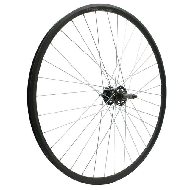 Колесо 28-29 зад, обід 2-ний чорний дисковий, втулка ST. SHUNFENG проми, диск 6 болтів фото westvelo.com