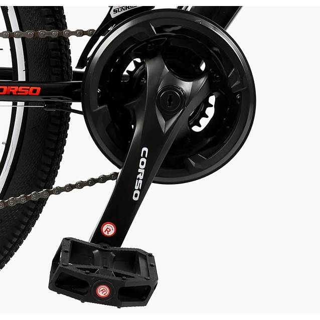 Велосипед 26 ST Corso «GENESIS»  T-26364 сталь 13", (к-т SunRun) чорно-червоний фото westvelo.com