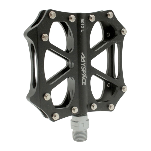 Педалі алюміній проми MYSPACE В012, чорні з змінними шипами фото westvelo.com