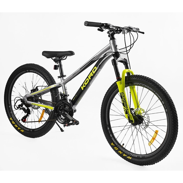 Велосипед 24 AL Corso «KORD» KD-85009 алюміній 11", (к-т SHIMANO) графітово-жовтий