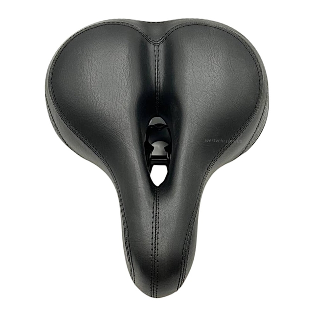 Сідло на демферах з отвором № 19, чорне з катафотом (128) фото westvelo.com