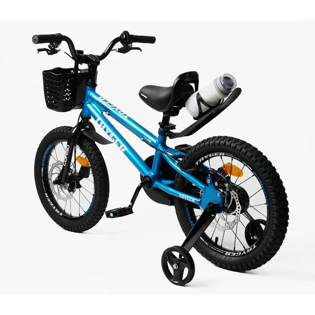 Дитячий велосипед 16 AL Corso «TAYGER»  TG-40654 алюмінієва рама, дискові гальма, синій фото westvelo.com