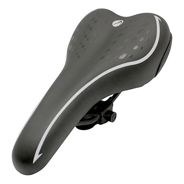 Сідло мтв VELOX (0WL-2073-1), чорне з білою смугою фото westvelo.com