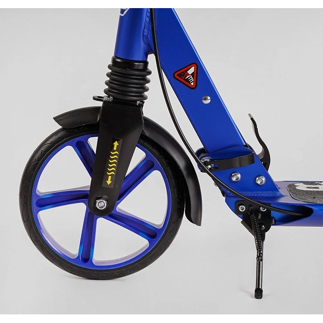Самокат дитячий 2-х колісний, PU Best Scooter «FACTOR» BS-72725 синій, Ø200mm, AL, 2 амортизатора, фляготримач