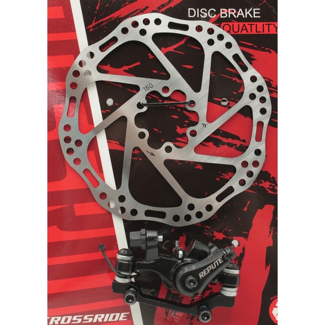 Дискові гальма: (задні) супорт REPUTE DSC310 (CROSSRIDE) F180/R160 + диск 160 + болти фото westvelo.com