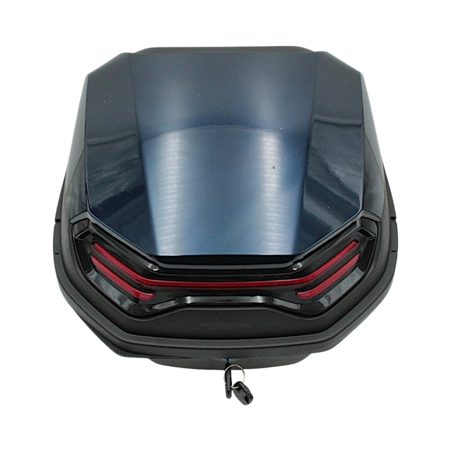 Кофр (багажник) для мотоцикла задній ROBIK 48 (400х400х280) 45L темно-синій з катафотом фото westvelo.com