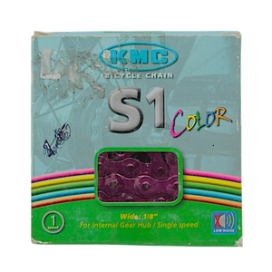 Ланцюг одношвидкісний 112 ланок KMC (S1) + замок (1/2Х1/8Х112L) рожевий (Тайвань)