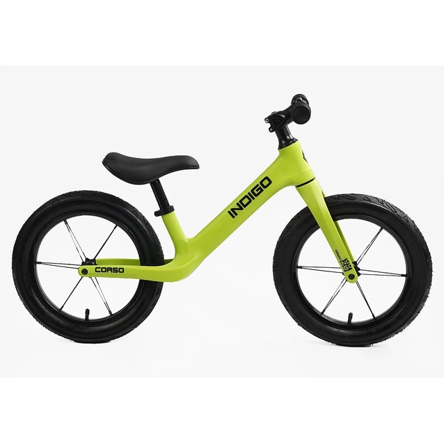 Велобіг 14 Corso надувні колеса, нейлонова рама «INDIGO» D-2215-45 салатовий фото westvelo.com