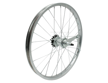 Колесо 20 зад, обід нікель, спиця 2мм, вт. Falcon + к-т.з фліпером.