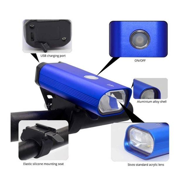 Фара usb StVZO No-253 (516) LED, AL корпус, (400lm), (1800mAh) фото westvelo.com