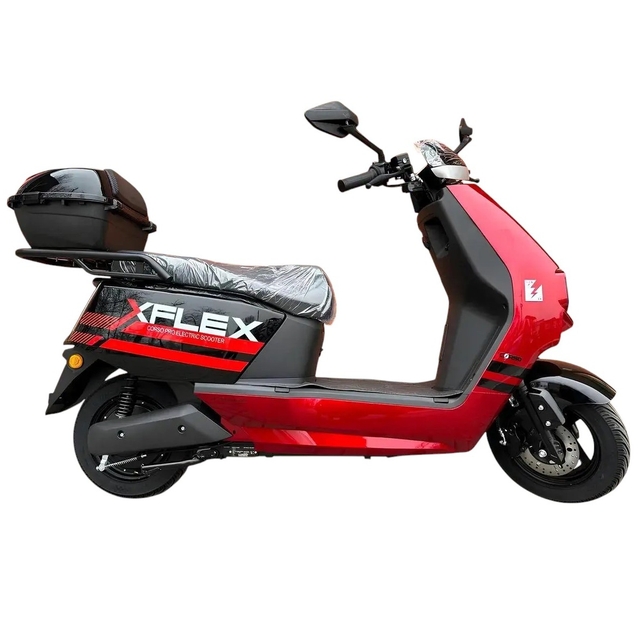 Електроскутер Corso «FLEX» FL-977328 двигун 1500W, акумулятор графеновий 72V/35Ah, червоний, колеса 10" + 1 ящик. акум фото westvelo.com