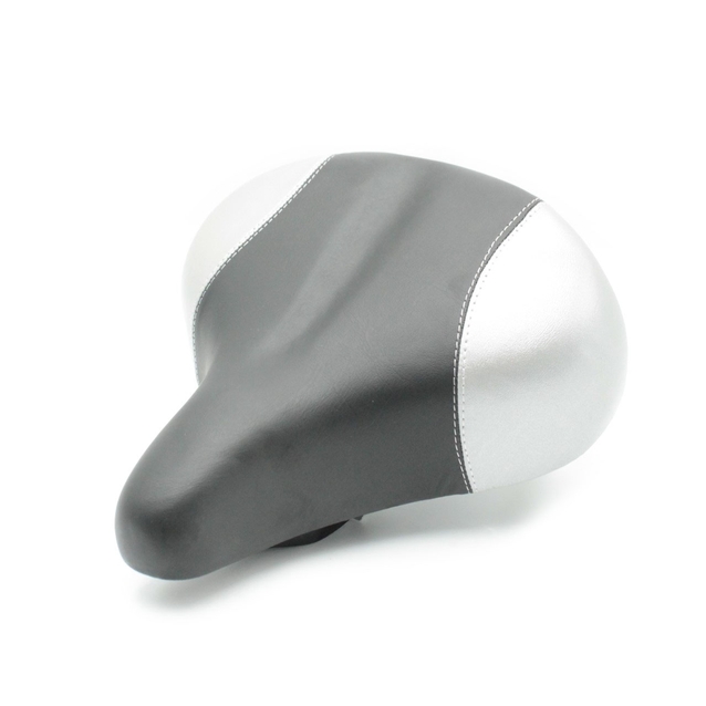 Сідло на пружинах подвійних, широке, чорне з сірими вставками фото westvelo.com