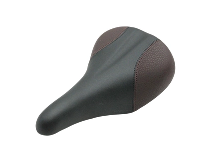 Сідло дитяче чорне з коричневими вставками з катафотом