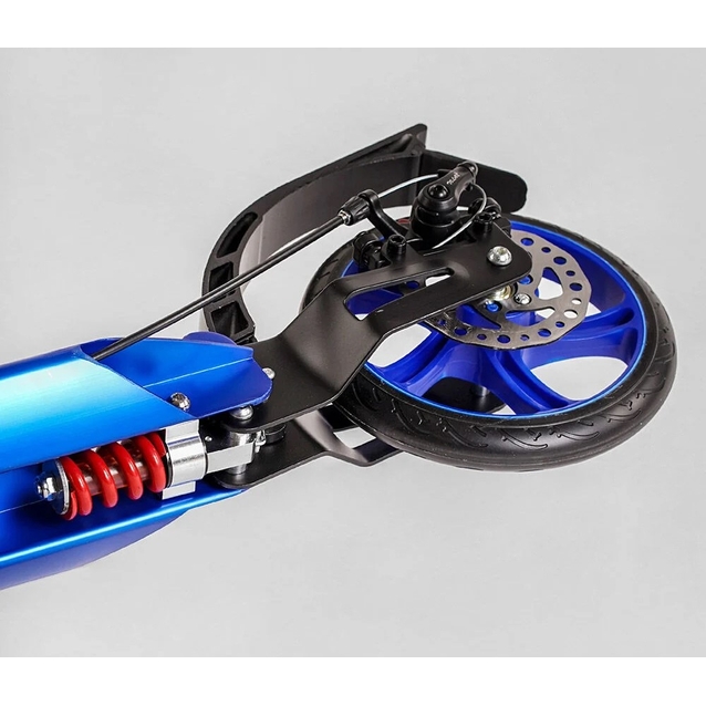 Самокат дитячий 2-х колісний, PU Best Scooter «FACTOR» BS-72725 синій, Ø200mm, AL, 2 амортизатора, фляготримач