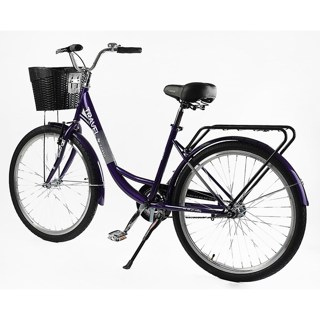 Міський велосипед 26 ST Corso «TRAVEL» TL-26106 сталь 16,5", темно-фіолетовий(2) (+к(чорний)/к/б) фото westvelo.com