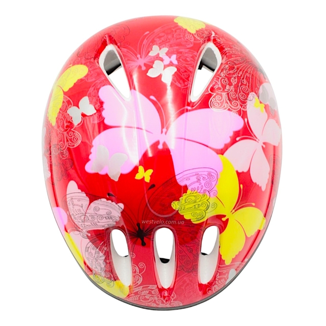 Вело шолом "TK Sport" 599 (53см) червоний, метелик фото westvelo.com