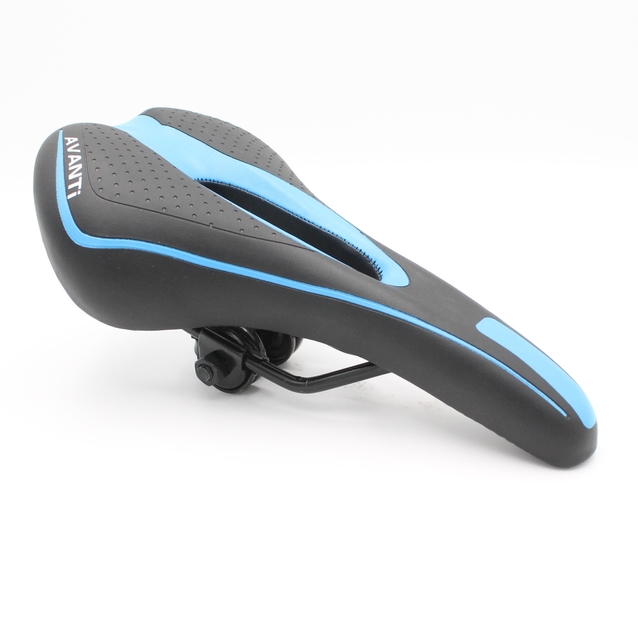 Сідло мтв з отвором AVANTI №521 GEL, чорно-синє + мигалка usb фото westvelo.com