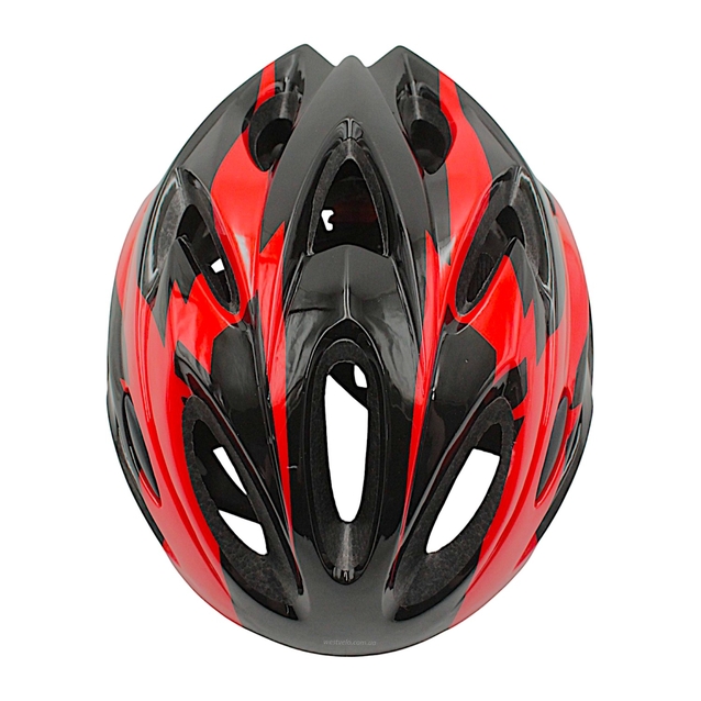 Вело шолом "TK Sport" 074 (56 см) з мигалкою, чорно-червоний фото westvelo.com