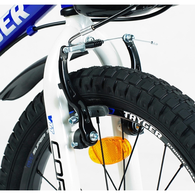 Дитячий велосипед 18 AL Corso «TAYGER» TG-40571 алюмінієва рама синій, ручне гальмо, дод. колеса, дзвоник, бутилочка фото westvelo.com